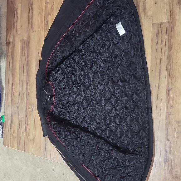 DENNIS BY DENNIS BRASSO Black Water Resistant Quilted Interior Coat Gold Buttons - Picture 7 of 15
